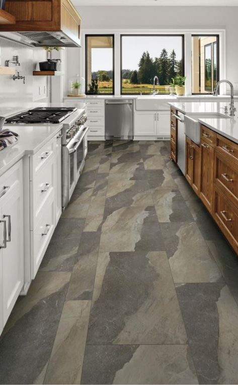 curved luxury vinyl flooring design